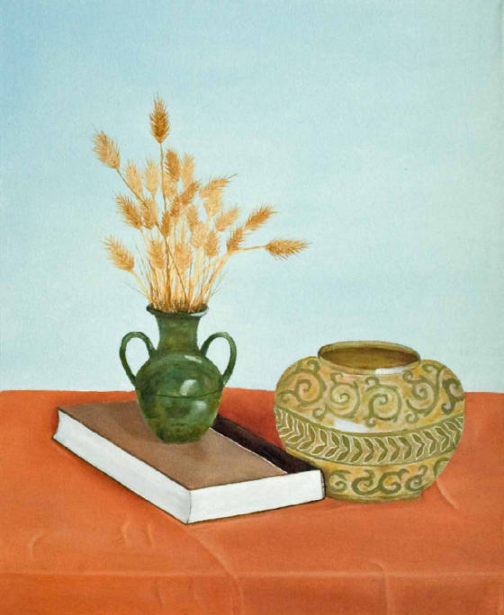 "Still Life with Green Vase I"