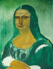 Unfinished copy of Mona Lisa by da Vinci t022